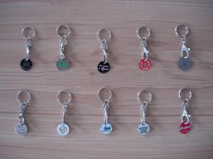 China Personalized custom trolley coin keyring token coin keychain with your own company logo fo on sale