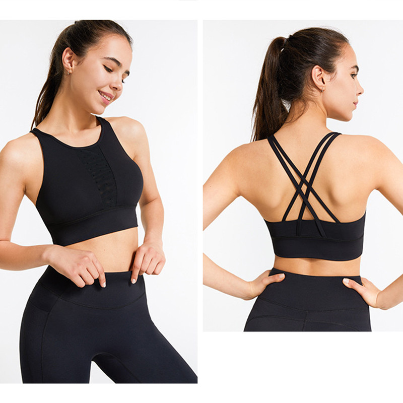 Nylon High Waisted Workout Sets Shockproof Womens 2 Piece Gym Set