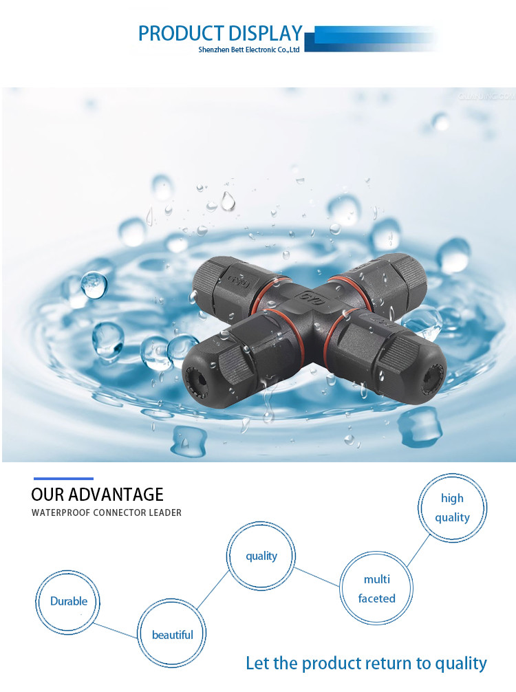 IP67 IP68 Screw Contact 2 3 Pin T Type Waterproof Electronic Wire Connector 2/3/4 Way