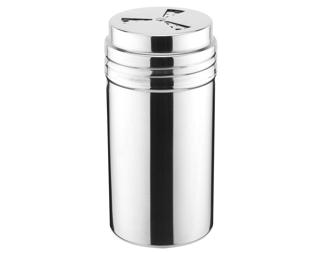 #304 Stainless Steel Salt and Pepper Shaker Porcelain Dinnerware Sets Condiment Pots with Lid 1.5 - 2.5mm Holes