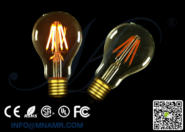High Quality A19 A21 A23 LED Edison Bulb 2W 4W 6W 8W Glass Shade Gold Standard E26 Lamp Base