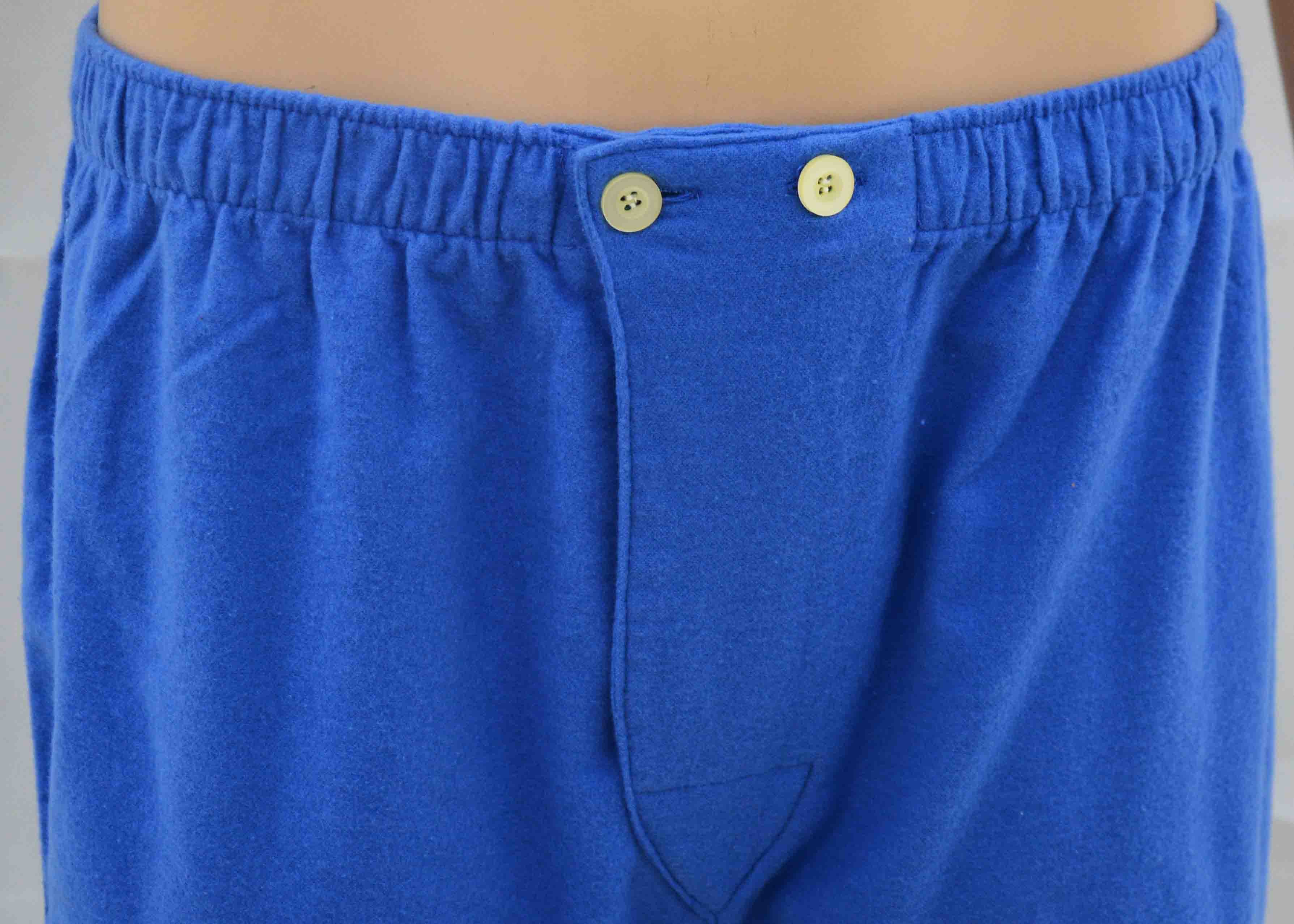 Plain Blue Flannel 100%Cotton Mens Luxury Sleepwear Anti Wrinkle Eco Friendly S - XXL Size