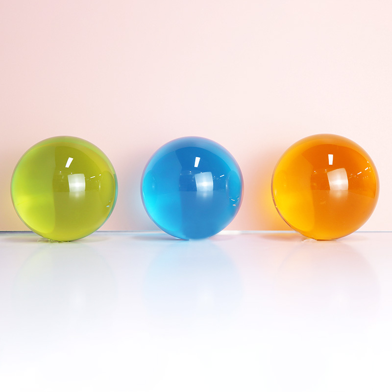 3" 4" 5" inch transparent colored resin ball UV ball glow in dark glitter ball