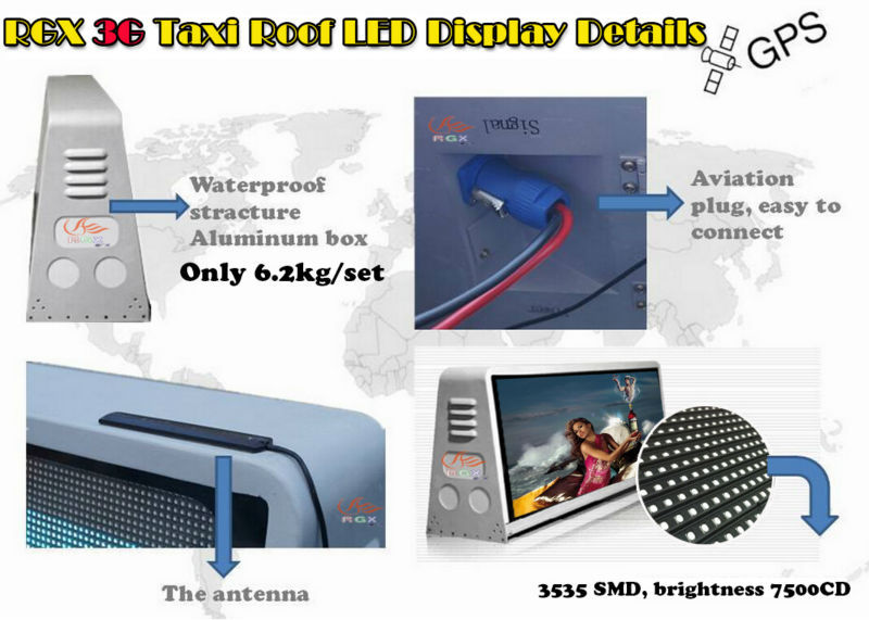 P5 Full Color LED Taxi Sign Mobile Advertising LED Display Screen IP65 Waterproof