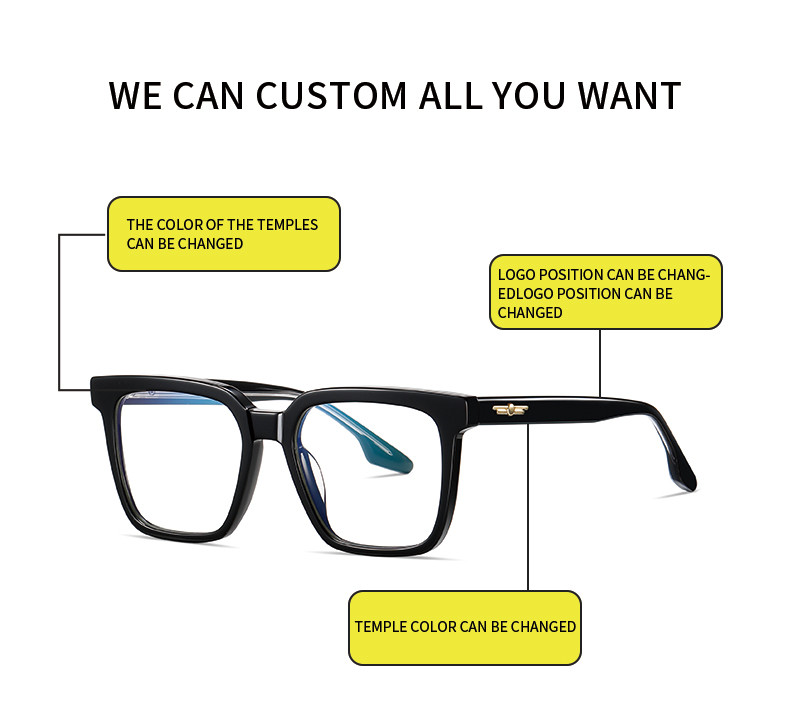 Customized Acetate Eyewear Frame Men Women Optical Geometric