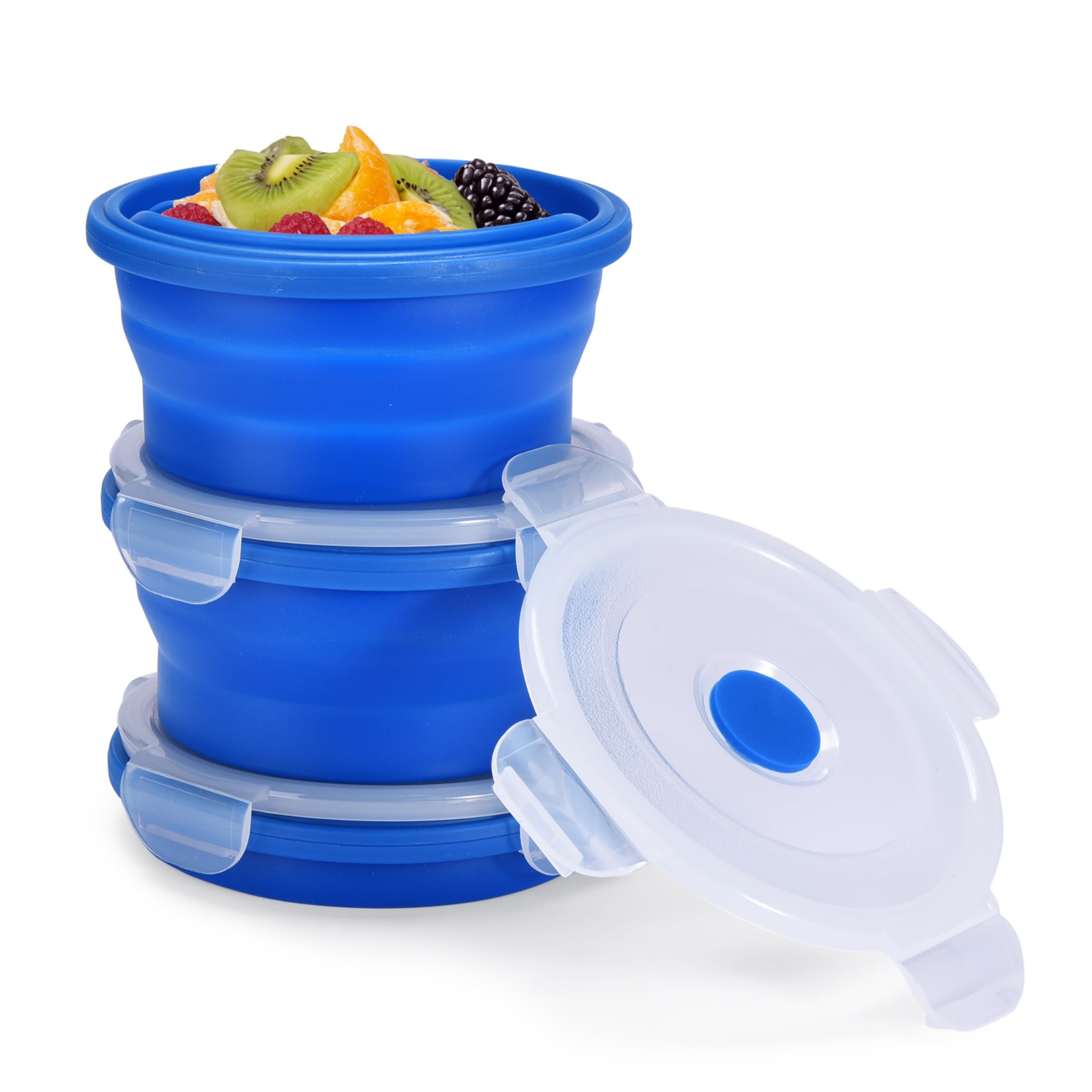Collapsible Bowls For Camping Set Of 4 Silicone Food Storage Containers With Lids Silicone Lunch Box BPA Free Oven Safe