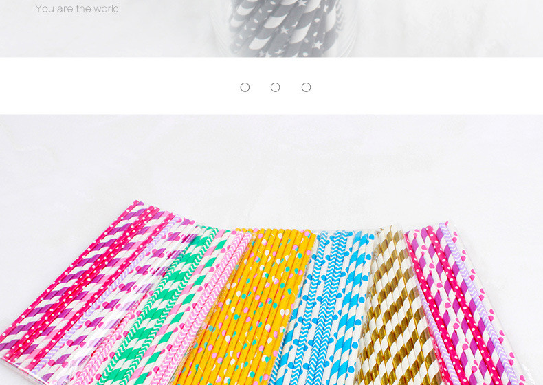Degradable pulp paper straws 6mm millimeter color straws for bar birthday party DIY home decorate