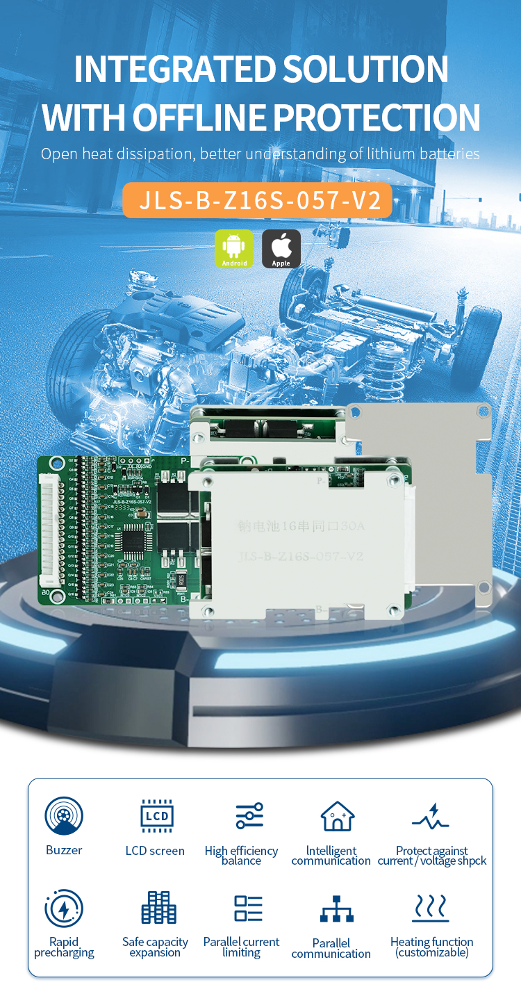 KLS Smart LiFePO4 BMS UART BT 4S 12V 40A 60A 100A 150A 200A 250A 300A BMS Board