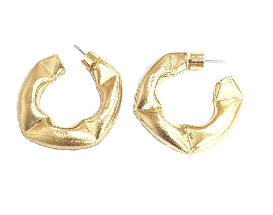Customize Thick Brass Hoop Earrings Polished Small Brass Hoop Earrings