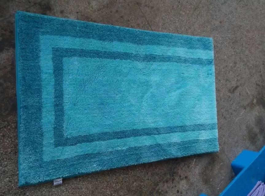 Half round shaggy microfiber entrance mat