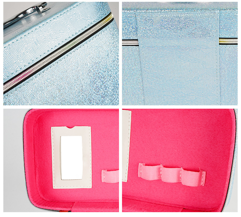 Case Shape dual Zipper Makeup Organizer Travel Bag
