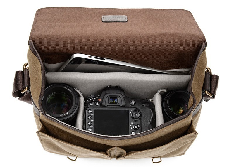 Waterproof Canvas Messenger Bag , Canvas Briefcase Messenger Bag 12.2" X 11" X 5.1" Cm