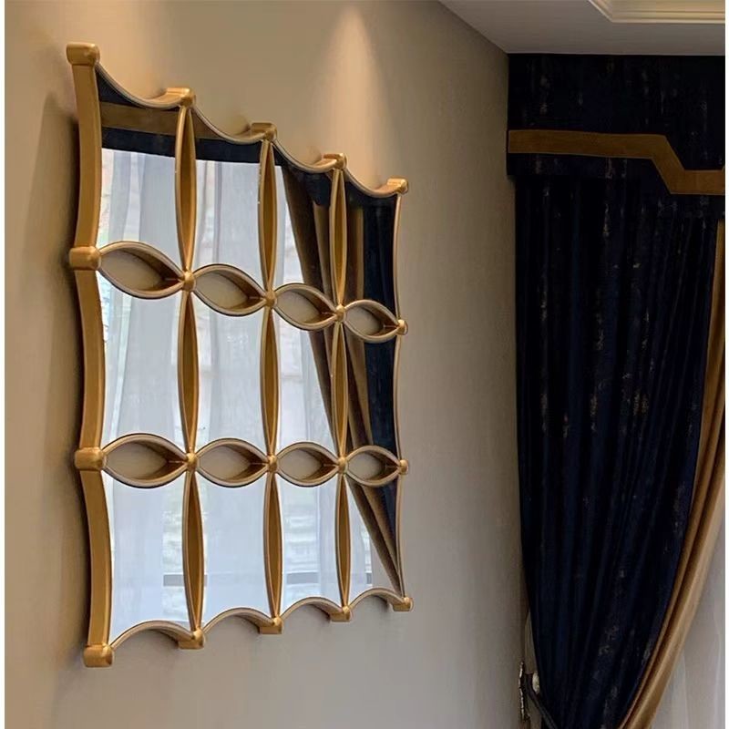 5 Star Hotel Light Luxury Style Metal Frame Wall Decorative Artistic Mirror