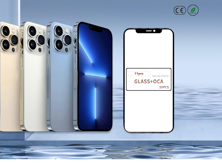 QC 100% tested Front Outer Glass 11pro Glass With OCA for iPhone Oca Glass