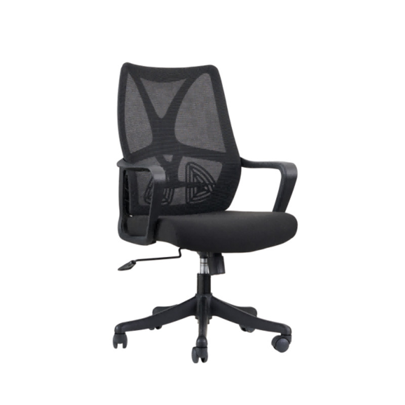 Comfortable Black Swivel Mesh Office Chair With Lumbar Support
