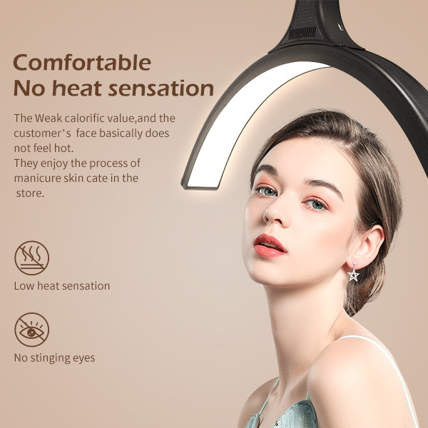 Aluminum Cri 95 LED Moon Light 60watt Half Ring Lamp For Eyelash Tattoo