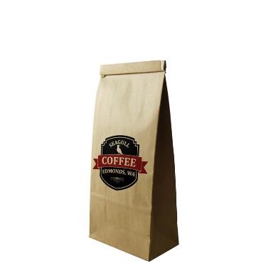 customized printing stand up pouch foil lined natural kraft paper bags 16oz with valve