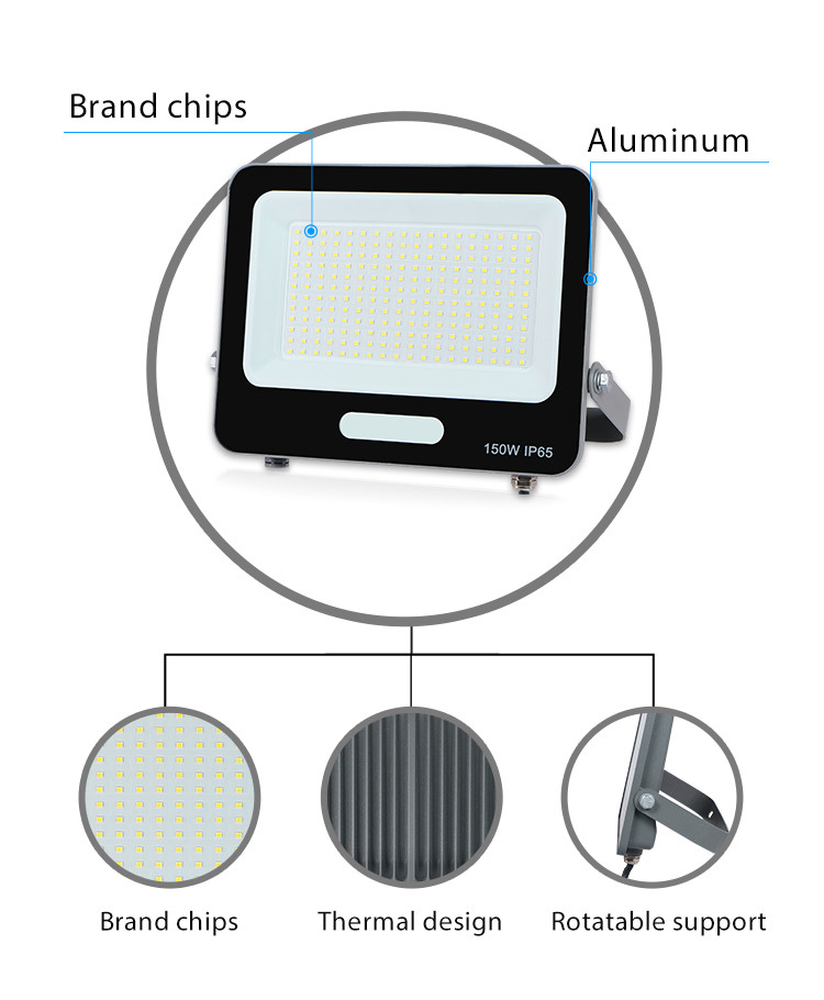 Outdoor Whosale Price 20w 30w 50w 100w 150w 200w 300w Floodlight IP67 Aluminum Housing AC220-240v Flood LED Lighting