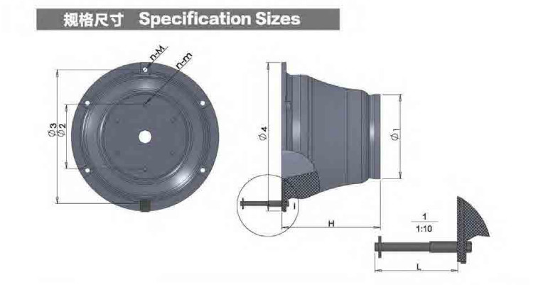 70% Deflection Weight 760kg Height 900mm Black Cone Marine Rubber Fender