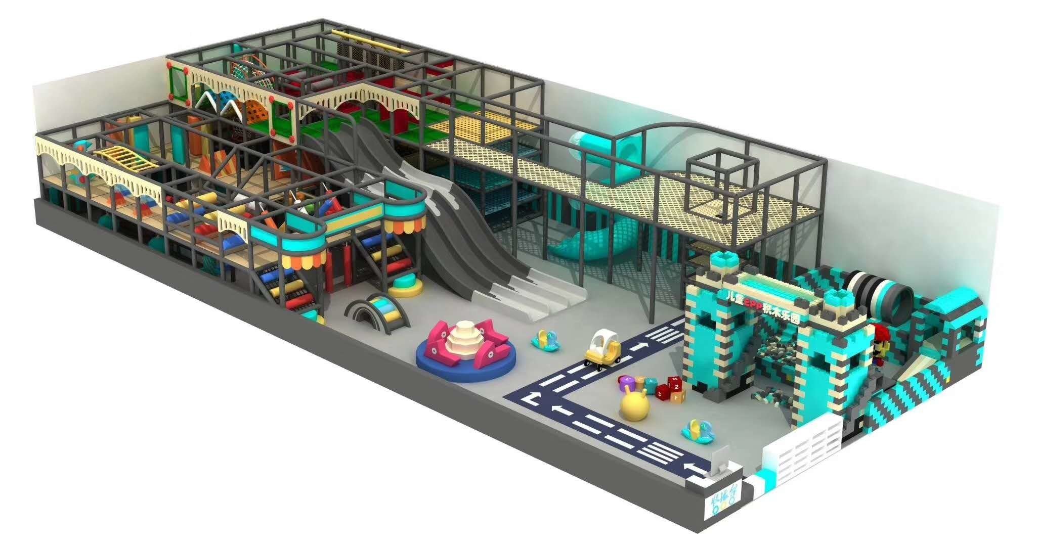 ISO9001 Indoor Soft Play Area . CAD Instruction Indoor Playground With Ball Pit