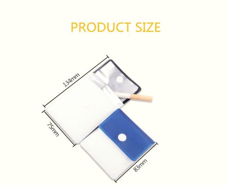 Promotional OEM Small colored PVC plastic pocket ashtray/tobacco pouch bag with custom logo free sample