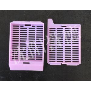 Purple Tissue Processing Cassettes With Strip Holes , Removable Lid Layout