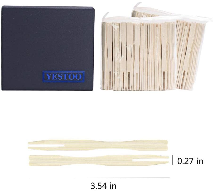 Moso Bamboo 4.7" Two Prong Forks For Wedding
