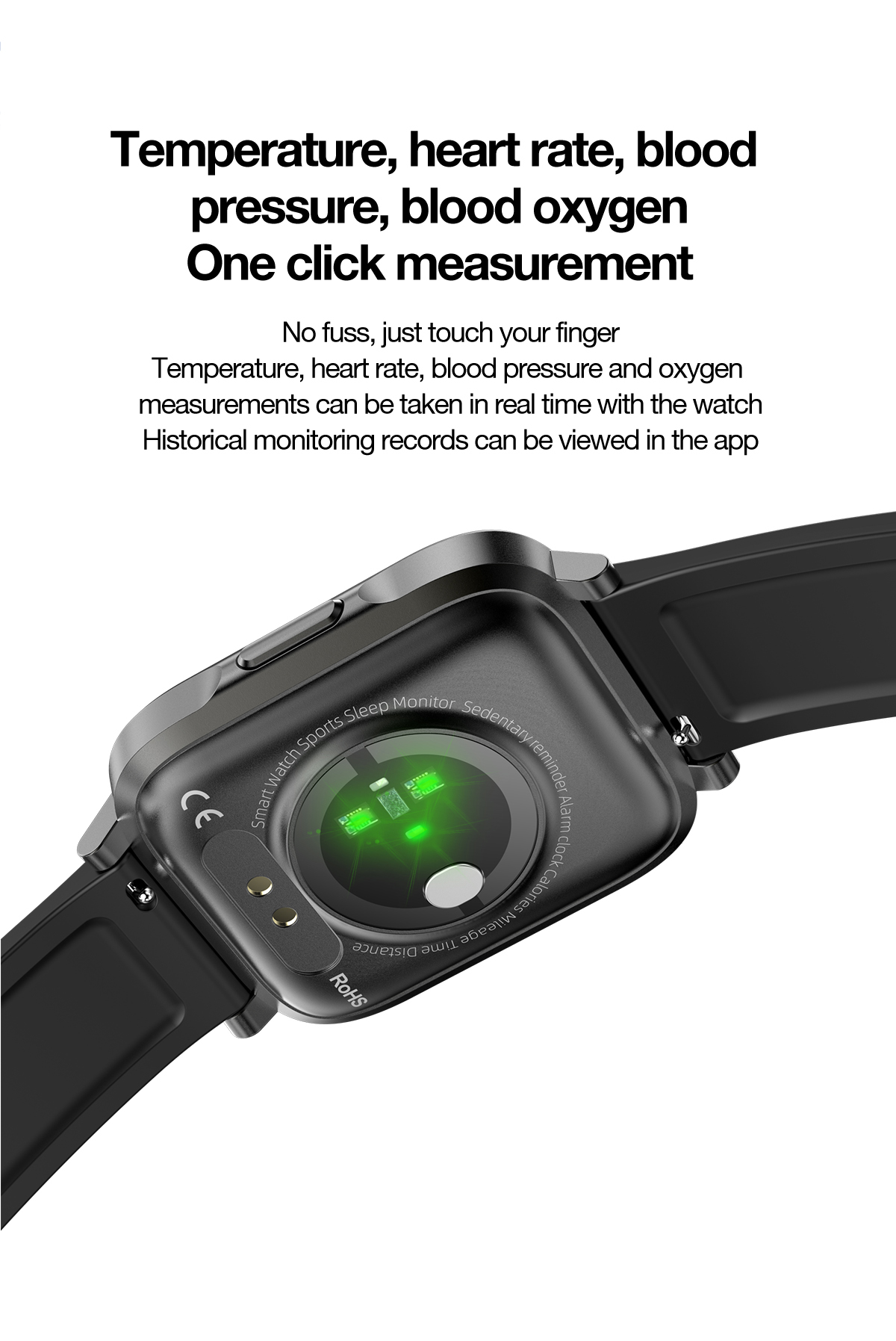 HL60 Smart Watch IPS Large Screen IP68 1.7Inch HD Accurate Blood Oxygen
