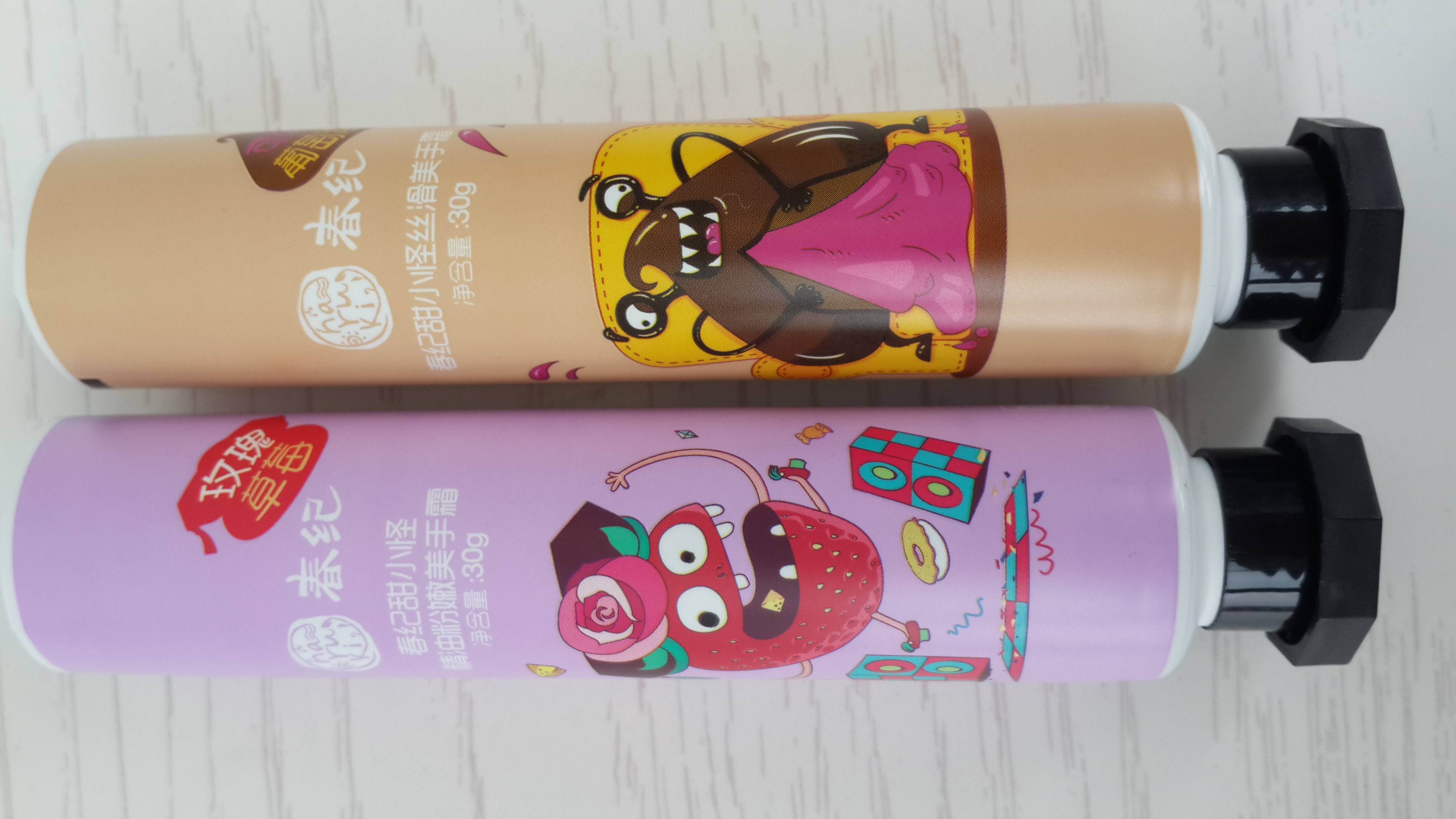 30g ABL Cosmetic tubes packaging Children Hands Cream Tube Small Diameter 8 Angle Cap