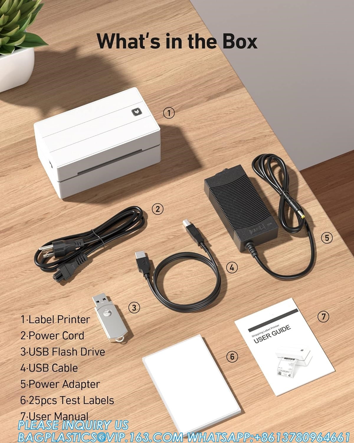 4x6 USB Thermal Label Printer, Desktop Barcode Label Printer For Shipping Packages Home Small Business