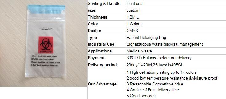 Medical Biohazard Bag/self sealed biohazard waste bag, Medical Disposable Plastic Bags/Self Sealing Sterilization Bag/ Z