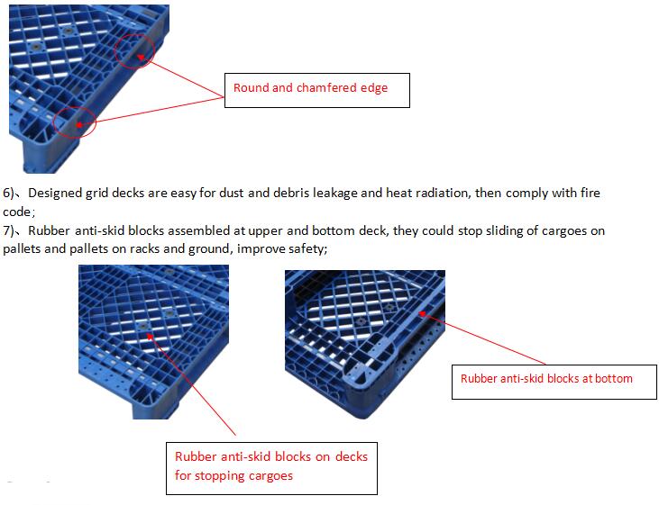 New low price grid Single Side Plastic Pallet with Reinforced for Racking