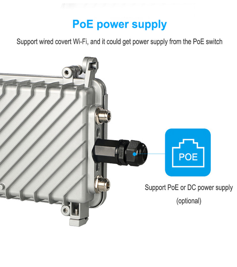 256MB DDR3 5G Outdoor Router 4g 5g Wifi Router POE Power Supply