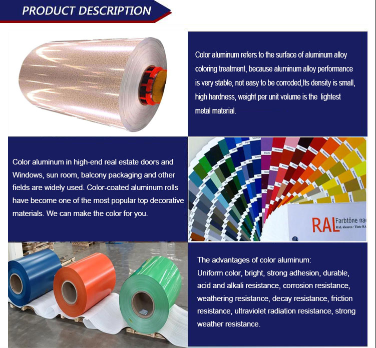 Colored Alloy 1100 Aluminum Coils for Shandong 3003 3105 5152 Product Introduction of Building Material