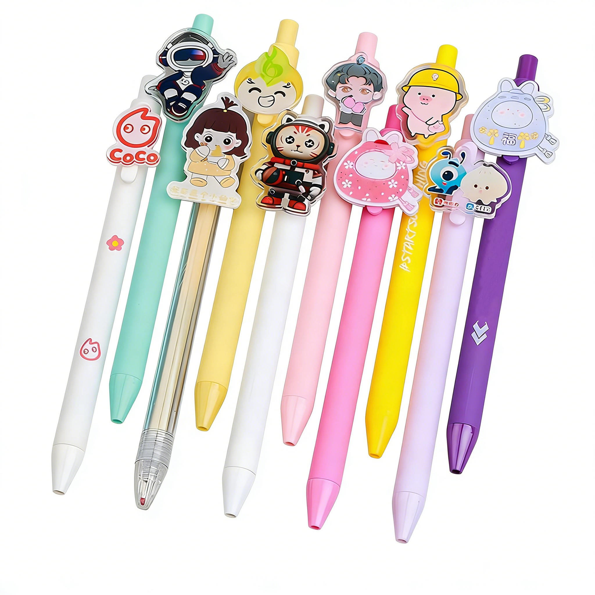 Creative DIY Personalized Cartoon Anime Acrylic Gel Pen Unique Patch Design Rubber Metal Signature Pen for Promotions