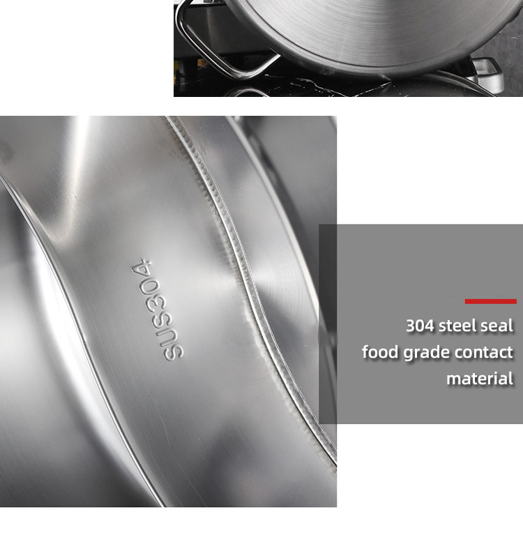 High Quality 18/8 Stainless Steel Pot Weldless Hot Pot Two-flavor Soup Pot Induction Cookware With Glass Lid