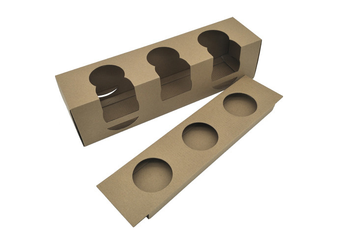 Brown Kraft Paper Packaging With Tray , Corrugated Cardboard Boxes