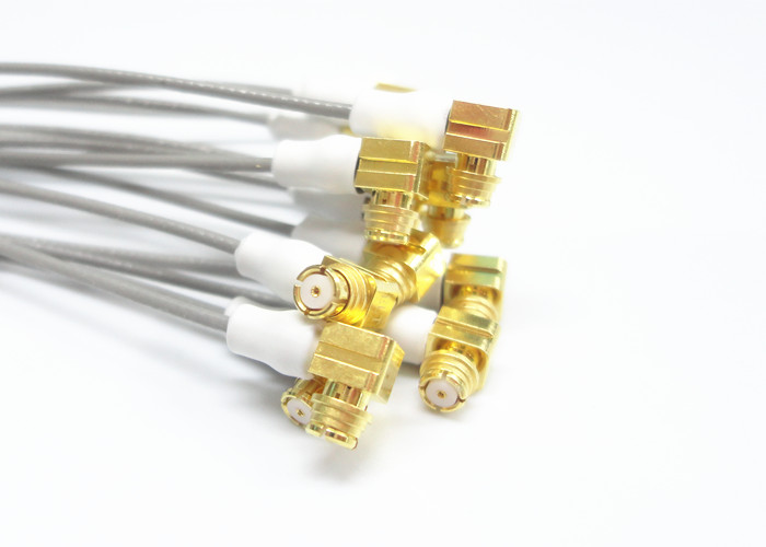 SMP Female Custom Cable Assembly Right Angle Low Loss for Cable MF068B Diameter+0.24mm