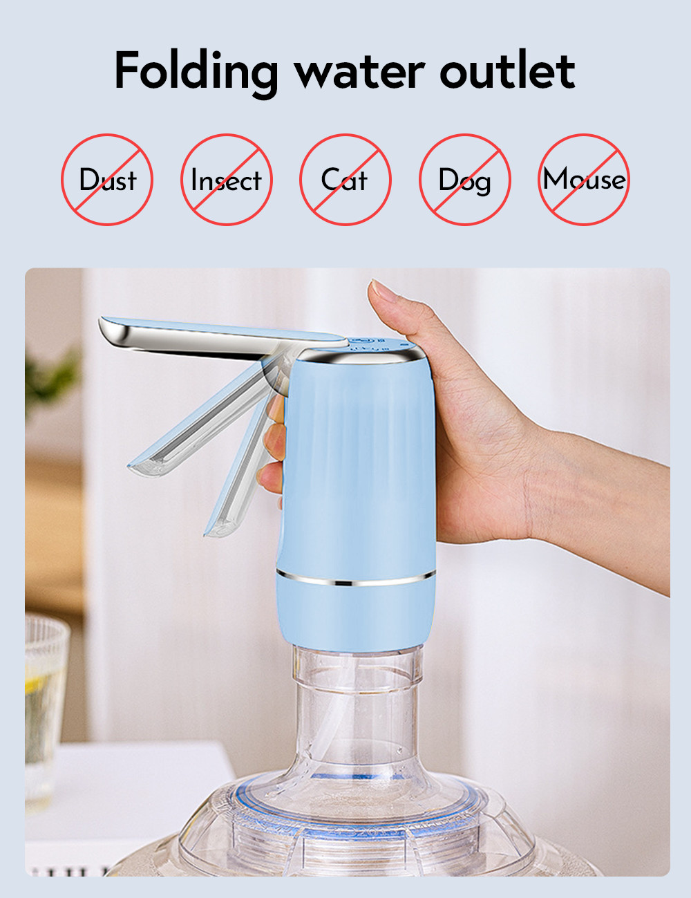 Portable 800mah Electric Handheld Water Dispenser White Blue Pink Green