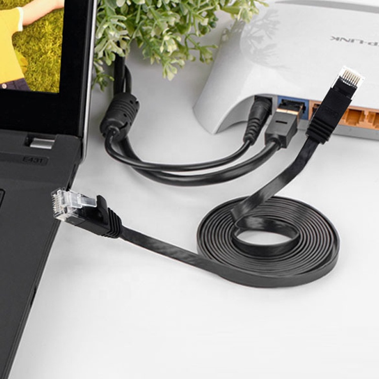 UTP STP Industrial Cat5 Cat5e Cat6 Cat7 Cat8 Flat RJ45 Patch Cord Network Lan Ethernet Extension Cable