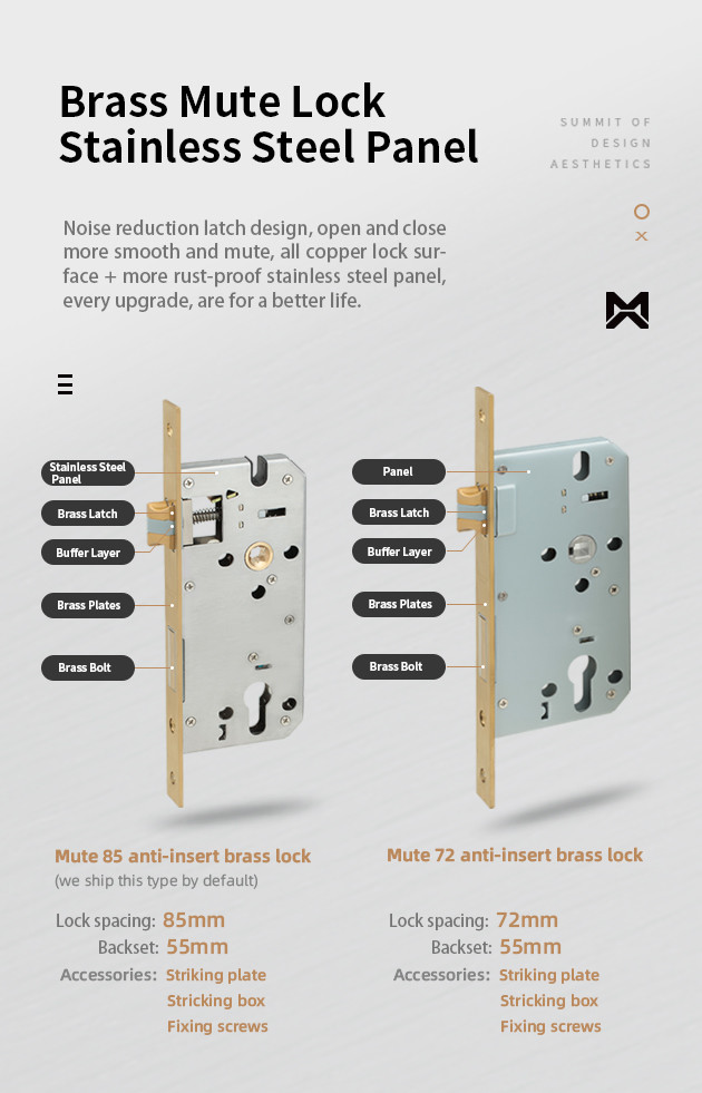 Bedroom Black Classic Solid Wood Interior Door Lock Set 144mm 64mm