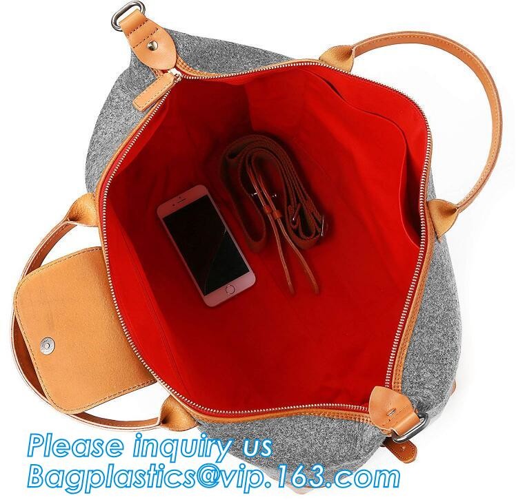 Eco-Friendly Grey Reusable Felt Grocery Shopping Handbag Tot Bag For Women Men,Mesh bags,Shopping bags, Drawstring bags,