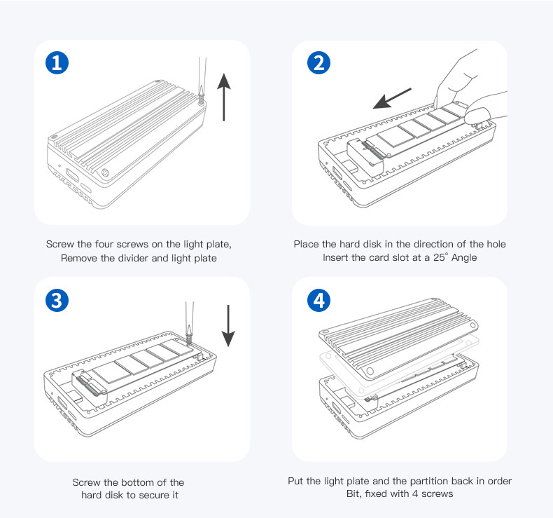 PCIe Input Interface External Hard Drive Enclosure For MacBook Apple Flash SSDs