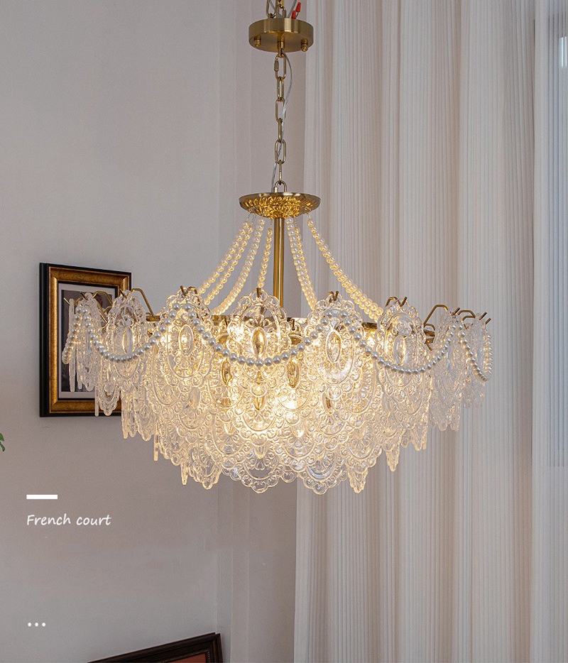 Luxury Villa Living Room Chandelier Glass Lampshade Fancy Chandelier(WH-CY-246)