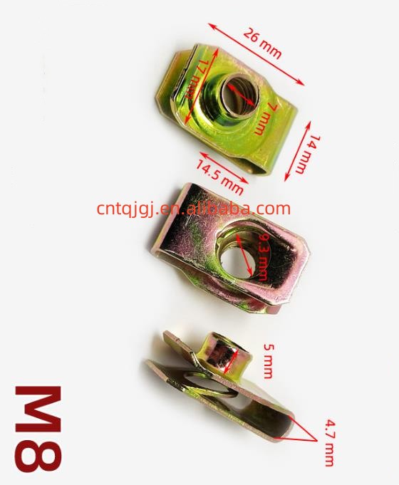 Hexagon Head Metric Measurement System M4-M10 Zinc Plated U Shape Metal Spring Clip Nut Metal U Nut
