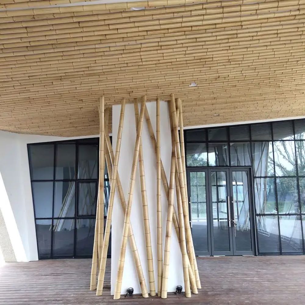 Straight Bamboo Tree Stakes Large Nature Raw Bamboo Poles For Decoration Length 300cm
