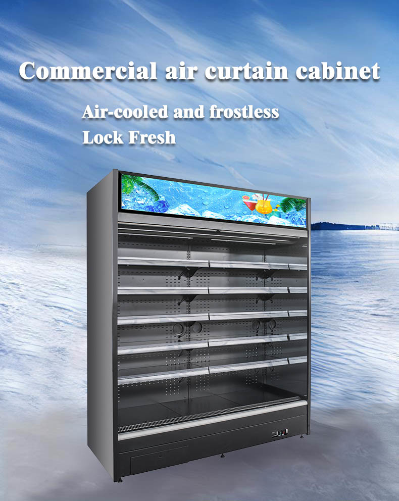 2 - 8 ℃ Refrigerated Open Display Chiller Beverage Case Cabinet Freezer
