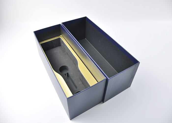 Handcrafted Cardboard Wine Box With EVA Insert 1200g Thick Cardboard Material