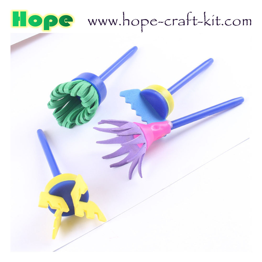 Kids DIY Painting Art Craft EVA Foam Paint Roller mini Sponge stamp roller foam brushes Sponge Roller kids Sponge Stamp