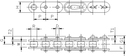 Straight plate chain